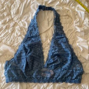 Victoria’s Secret blue lace adjustable halter bralette medium